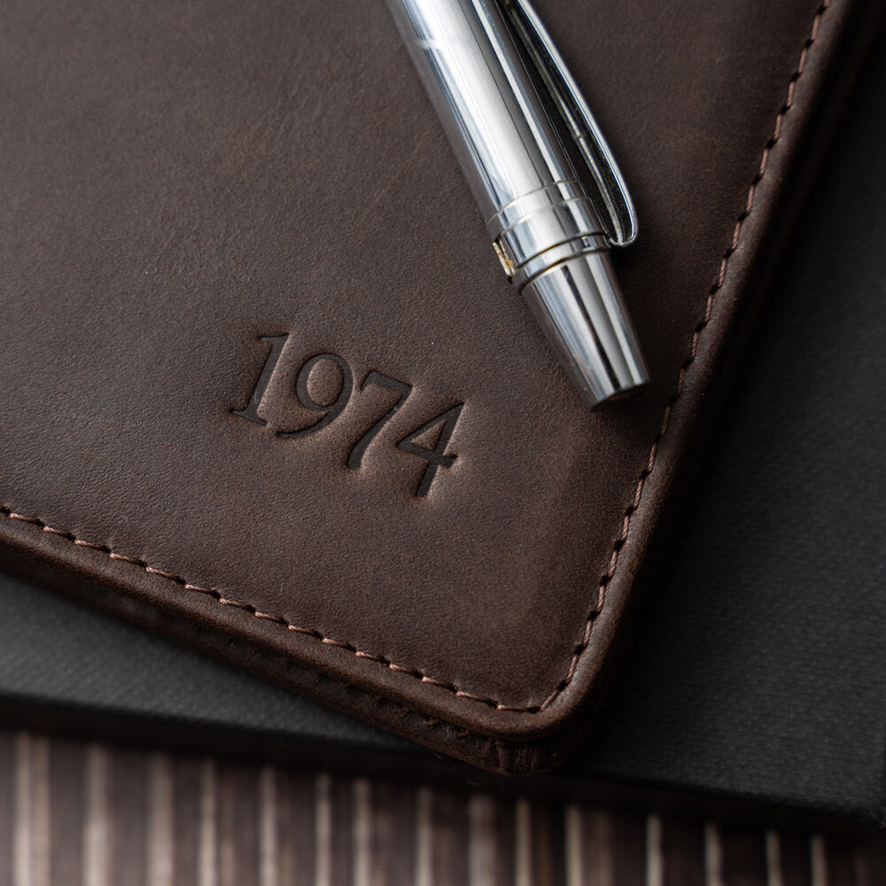 Mens Personalised A5 Leather Notebook Holder