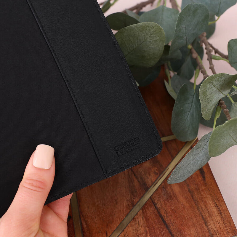 Personalised Black A5 Leather Notebook Holder