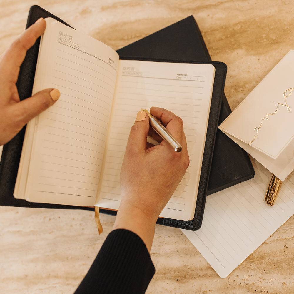 Personalised Black Saffiano A5 Notebook Holder