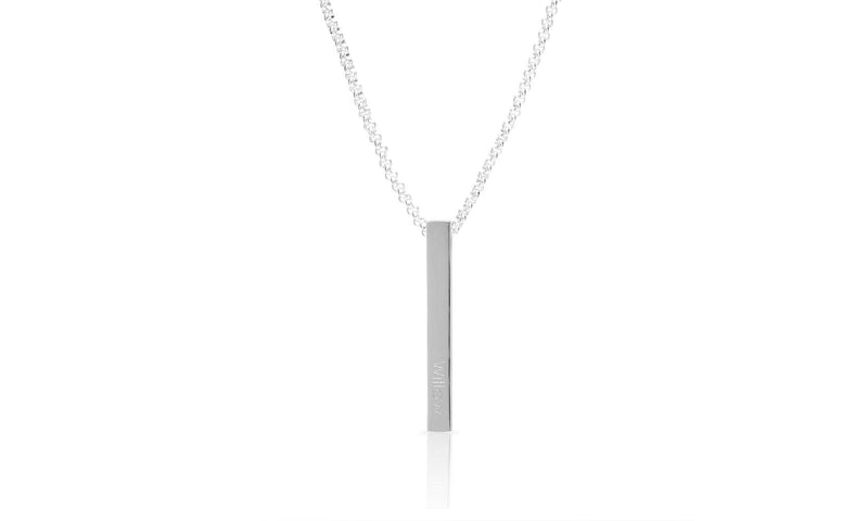 Personalised Solid Bar Pendant Necklace In Silver