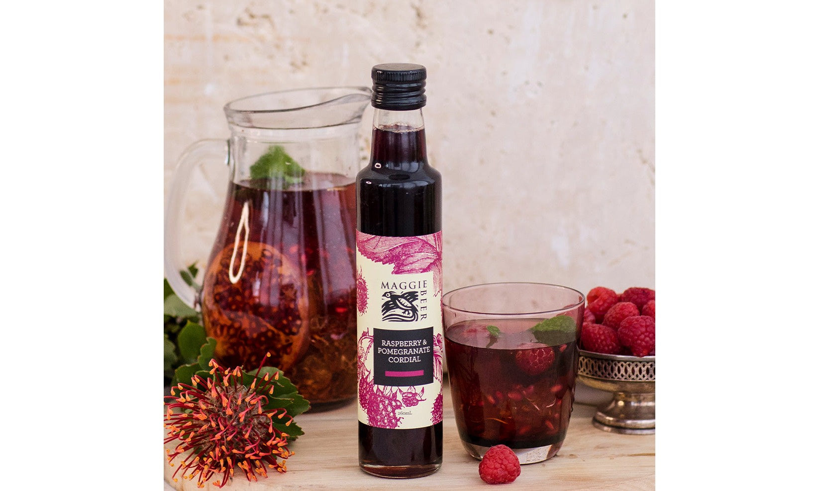 Extra Raspberry Pomegranata Raspberry & Pomegranate Cordial 250ml – Gifts Australia
