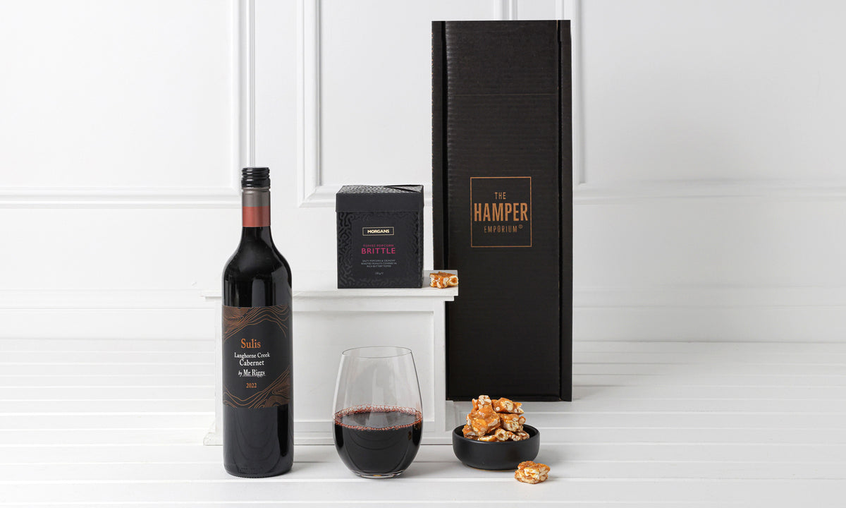 Red Wine Gift Box with Sweet Toffee Bites | Gifts Australia