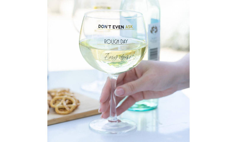 Rough Day Balloon Wine Glass