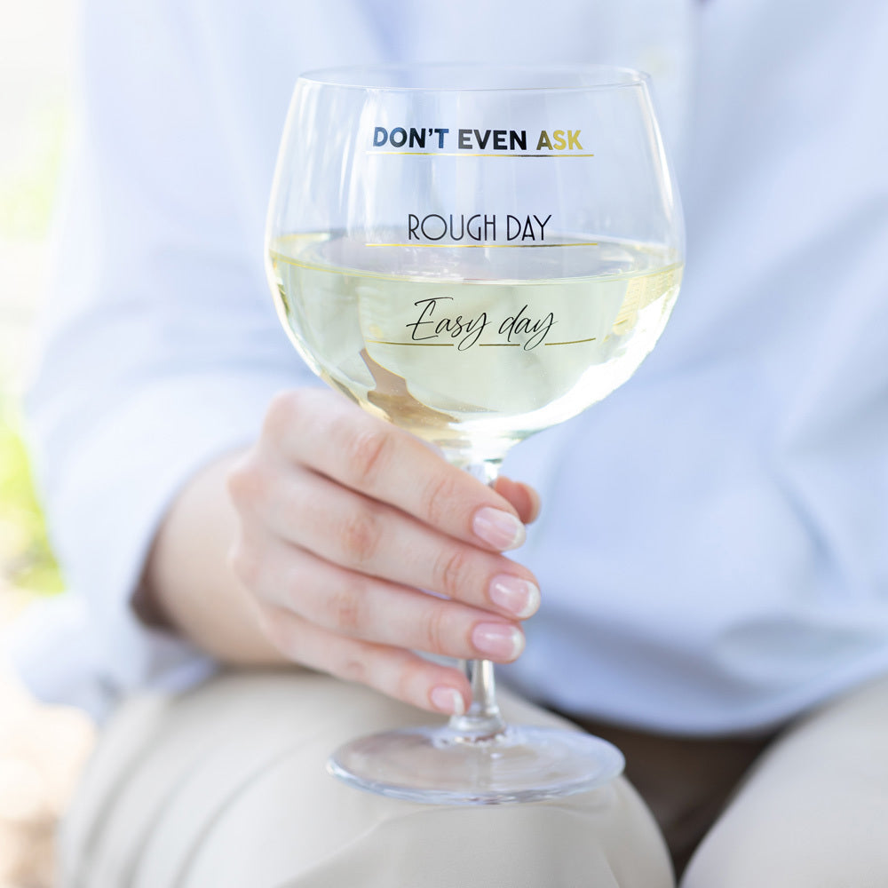 Rough Day Balloon Wine Glass