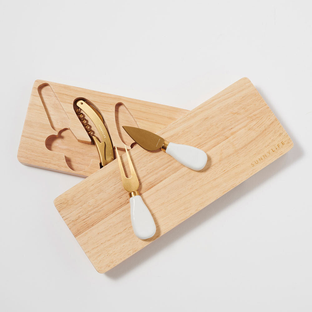 Sunnylife Picnic Cheese Knife & Board Set