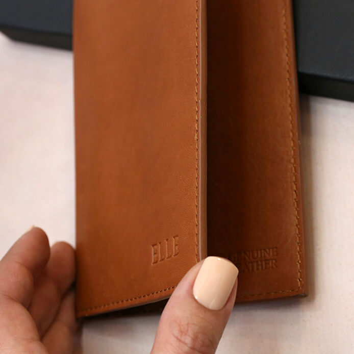 Tan Leather Personalised Passport & Luggage Set