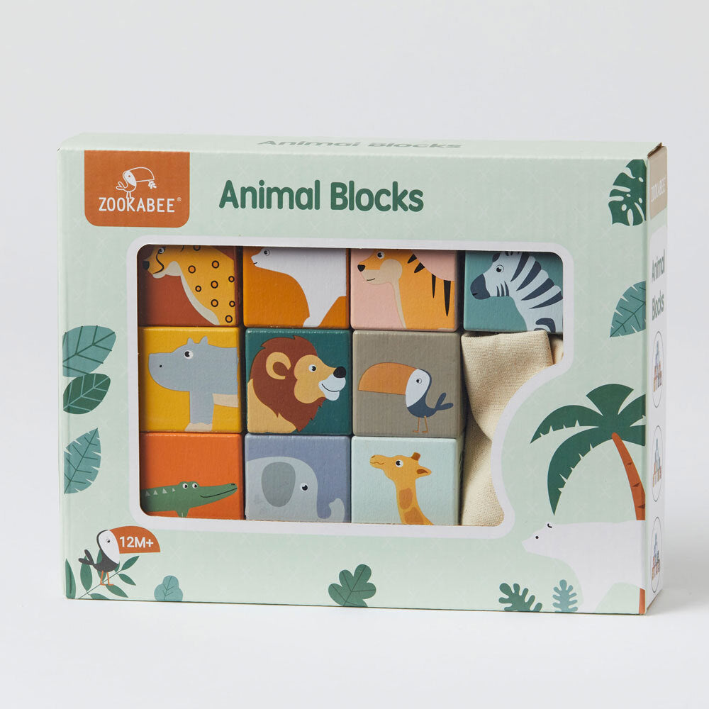 Wooden Animal & Number Blocks
