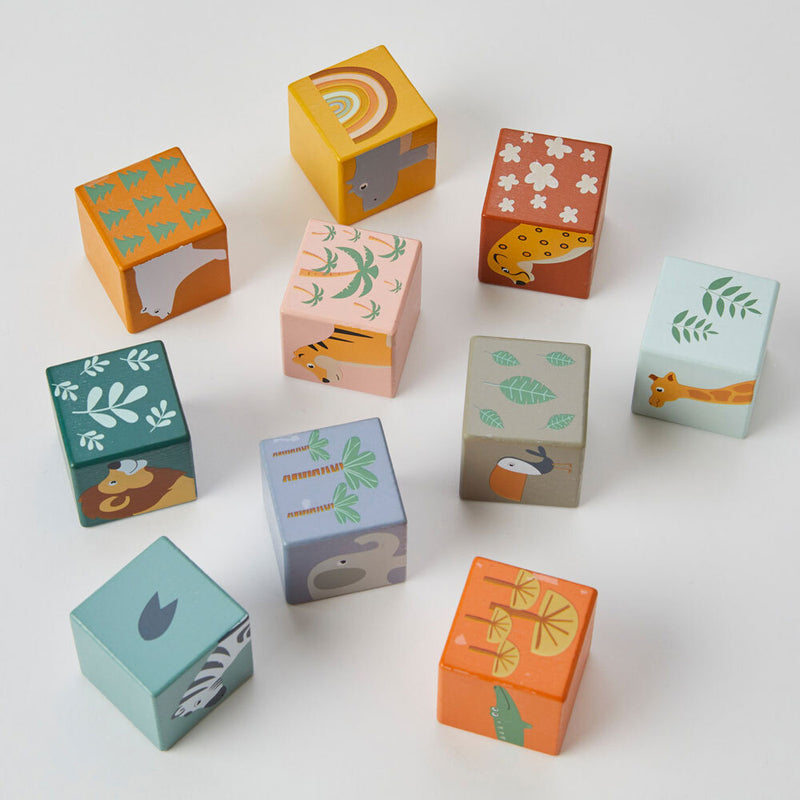Wooden Animal & Number Blocks